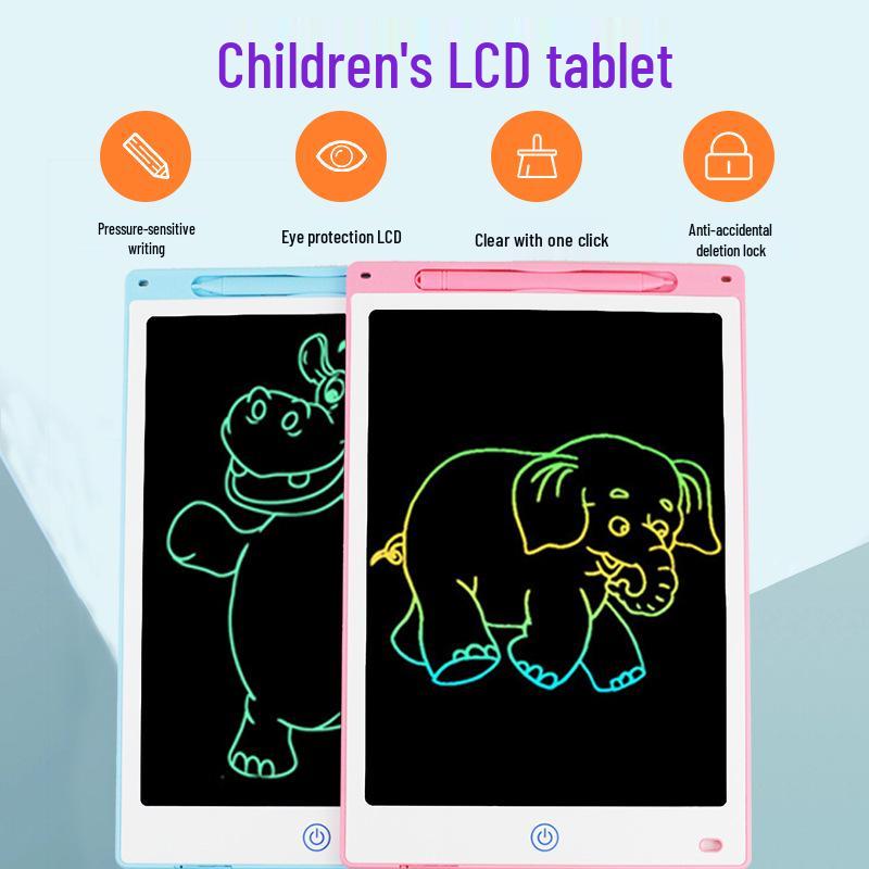 8.5, 10, 12-Inch LCD White Drawing Board for Kids - Educational Handwriting Blackboard Toy