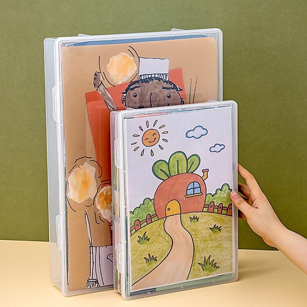 Plastic Storage Box For Office Supplies Large Capacity Transparent A4 Paper Storage Case Desktop Storage Organization