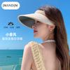 Summer Sunscreen Sunshade Empty Top Hat Korean Version Versatile Pearl Hat Women's Vinyl Big Eaves Headband Sun Hat