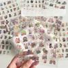 Cute Cartoon Laser Glitter Scrapbook Sticker DIY Decro Sweet Anime Animal Journaling Sticker Kawaii Stationery Sticker