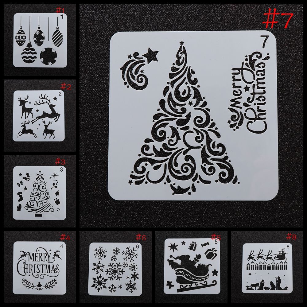 Layering Paper Card Wall Painting Scrapbooking Flower Template Embossing Christmas Hollow Stencils