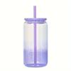 1pc 16oz (480ml) Gradient Color Mason Cups Glass Cup with Lid and Straw  Reusable Tumbler for Iced Coffee Smoothies or Boba Mug