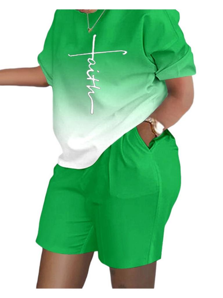 Summer Popular 3d Printed T-shirt+Shorts 2 Piece Sets Fashion Casual Womens Short Suit Soft Jogging Tracksuit Trend Outfits Clothing