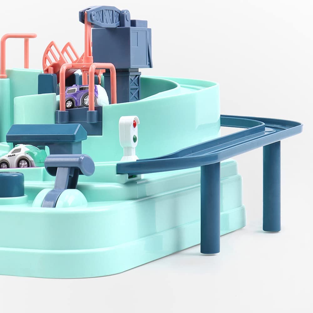 Car Adventure Toys Car Toy Puzzle Car Race Tracks Parking Playsets, Race Tracks Toy for Children, Preschool Educational Toy, Included 4 Toy Vehicles