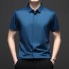 Mulberry Silk Men's Short Sleeved Shirt Men's Summer Stretch Business Casual Solid Color Ice Silk Shirt Men's Clothing
