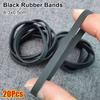 20Pcs Black Rubber Bands Stretchable Rubber Elastic Band Rubber Ring Office Home Packaging Supply