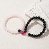 Two-piece Stylish Heart-shaped Pendant Couple Bracelet Set, with Glow-in-the-dark Magnetic Couple Bead Bracelet.
