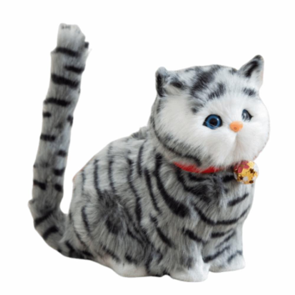 Fluffy Simulation Cat Plush Toy Cute Imitation Cat Plush Doll Plush Cats with Sound Easter Gifts