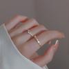 Cold Wind And Water Drop Zircon Ring Women'S Fashion Gold-Plated High-End Sense Can Be Stacked Open Ring Girlfriend Style