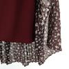 CLANE Midi Length Drop Flower Pleated Layered Skirt 2 Brown X Bordeaux Women Used