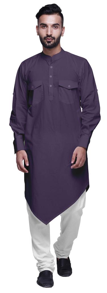 Atasi Long Sleeve Designer Kurta For Men Indian Cotton Casual Long Kurta