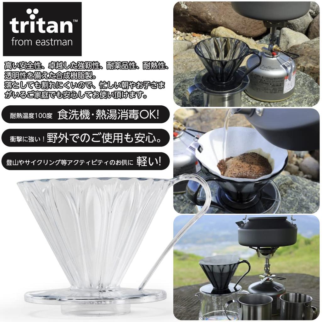 Sanyo Sangyo CAFEC Tritan Flower Dripper CUP4 for 2~4 Cups Clear TFD-4
