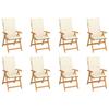 Day and Night - Day and Night Reclining Garden Chairs with Cushions 8 Pcs Solid Teak