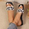 Женские шлепанцы большого размера, простые и универсальные, с леопардовым принтом, зебровым узором, сандалии на перемычке
