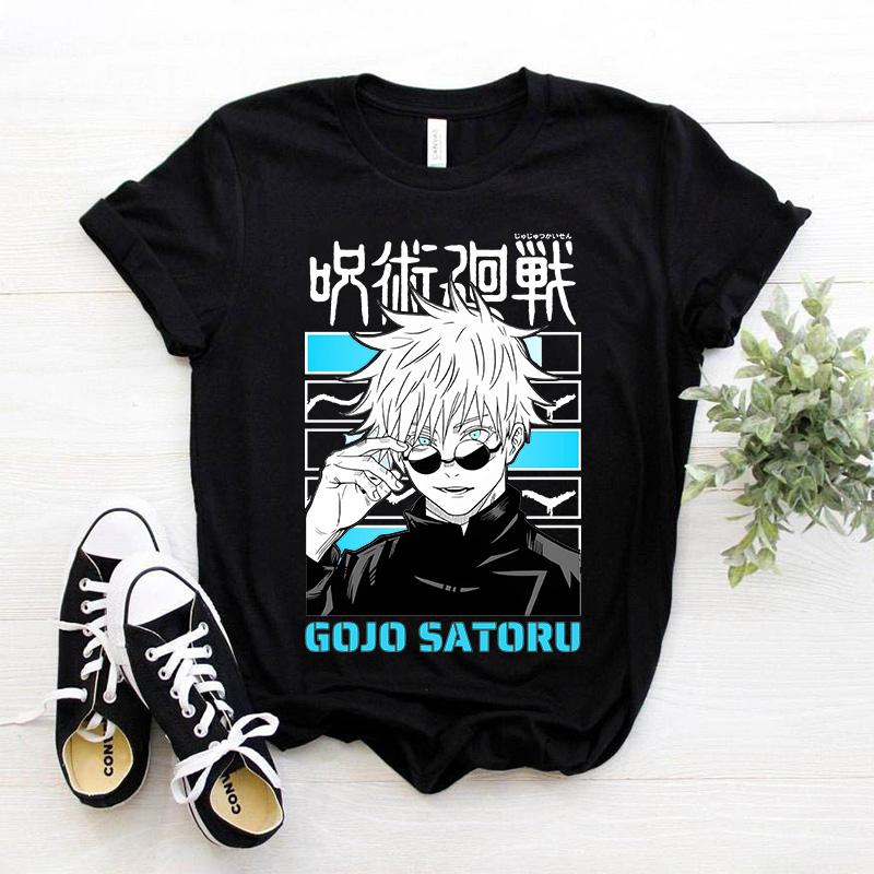 Japanese Manga Gojo Satoru T Shirt Women Tops Jujutsu Kaisen Anime T-shirt Unisex Harajuku Kawaii Short Sleeve Tee Summer Top