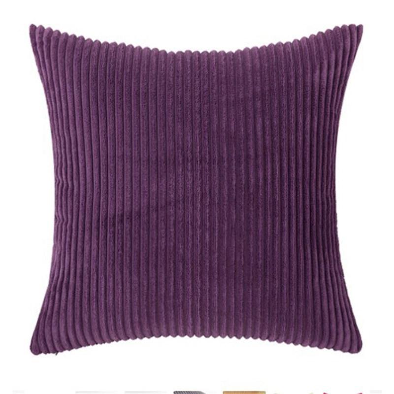 Square Cushion Case Sofa Cover Corduroy Winter Pillow Plush Velvet Home Decor