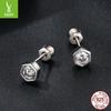 Classic Hexagonal Mozzarella Diamond Stud Earrings, Simple Personalized Fashion S925 Sterling Silver Stud Earrings