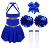 Girls Cheer Leader Halloween Performance Uniform Costume High School Sleeveless Dress Cheerleading Outfit