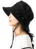 Queen Head UV Protection Wide Brim Hat Side Ribbon QUEENH Hat Small Face Hat Large Size UV Protection Actress Hat Women's [XL58.5-61cm-Black]