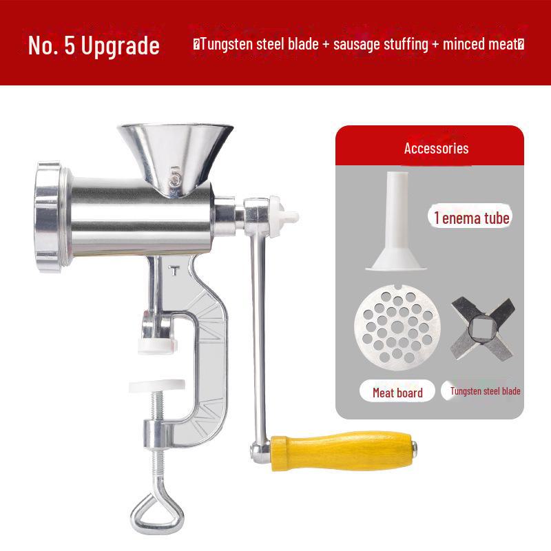 Manual Meat Grinder & Sausage Maker - Hand Crank Minced Meat Chopping Tool.
