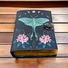 Book of Shadows Journal with Lock Clasp Vintage Handmade Leather Luna Moth