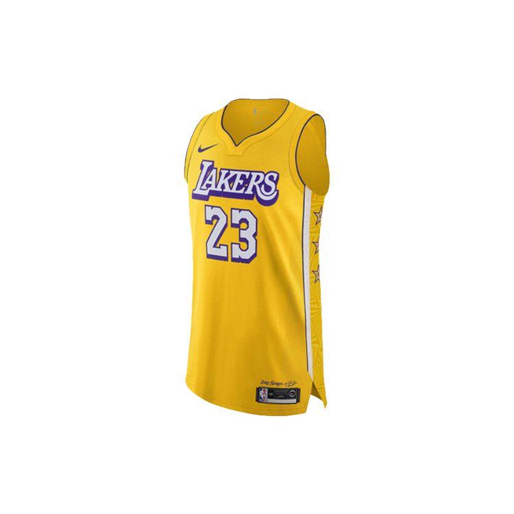 Nike City Edition Basketball Jersey AU Player Version 2019-2020 Los Angeles Lakers Men Tops Yellow AV4583-728