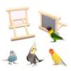 Wood Bird Mirror With Perch Stand Bird Toy Stand Bird Toy For Parrot Parakeets Cockatiels Cage Cage Parakeet Accessories