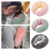 Portable Travel Pillow Neck Support Cushion Extra-Soft Breathable Washable Non-Fading Adjustable Airplane Car Travel Cushion Pillow