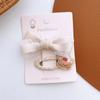 Toddler Girl Headwear France Style Beige Color Bow Floral Lace Hair Clip for Baby Girl Lovely Sweet Princess Children Hairpin