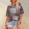 Women's Fashion Casual Floral Printed Loose Round Neck Short Sleeve T-Shirt Top