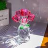 Handcraft Crystal Flower Statue Ornament Artificial Flower Figurine  Table Decor
