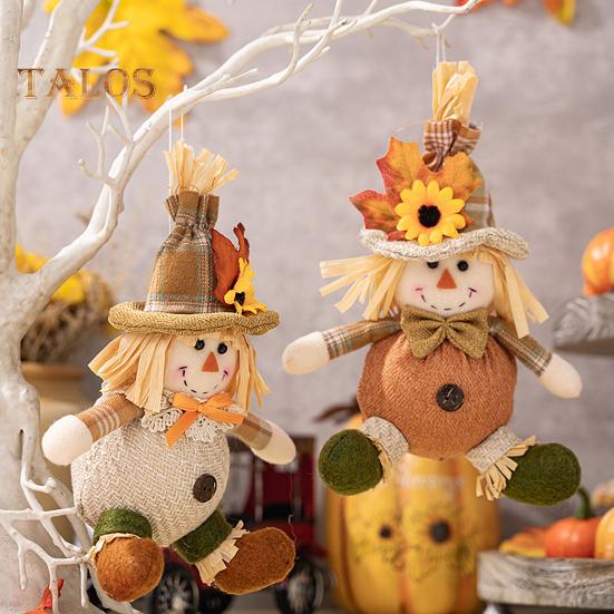 Fall Gnome Doll Decor Plush Maple Leaf Sunflower Doll Toy Handmade Farmhouse Autumn Pendant for Thanksgiving Harvest Holiday Party
