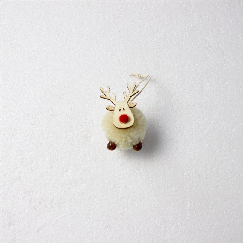 Cute Felt Wooden Elk Xmas Tree Decorations Hanging Pendant Deer Craft Ornament Christmas Decor for Home New Year 2021 Kids Gift