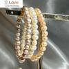 High Quality Natural Freshwater Pearl Bracelet 6mm Delicate Temperament Elastic Bracelet 14 -21cm Size Optional