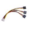 IDE 4Pin Male Ports SATA To 3 Female Splitter Hard Drive Power Supply Cable