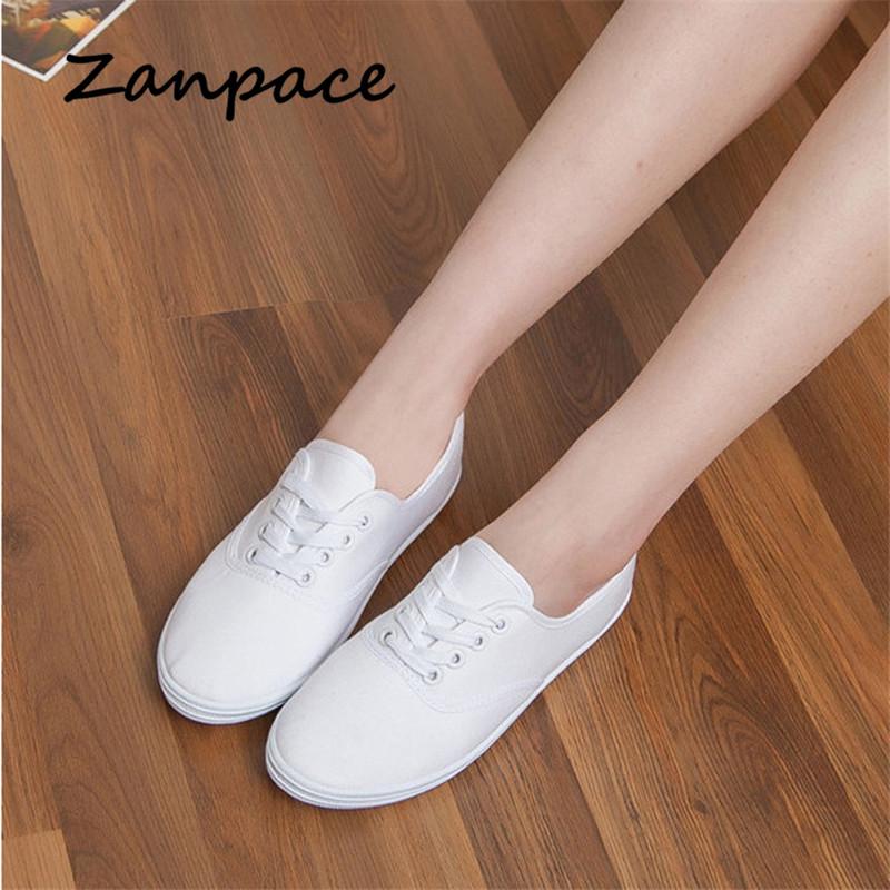 Fashion 2024 Lace-Up Shoes Woman Large Size 42 Canvas Casual Off White Shoes Breathable Wear Resistant Slip Platform Vulcanize Shoes