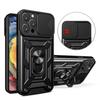 iPhone 16 Pro Max Plus Shockproof Armor Case Car Magnetic Ring Holder Phone Cover Durable Protective Case with Stand Feature