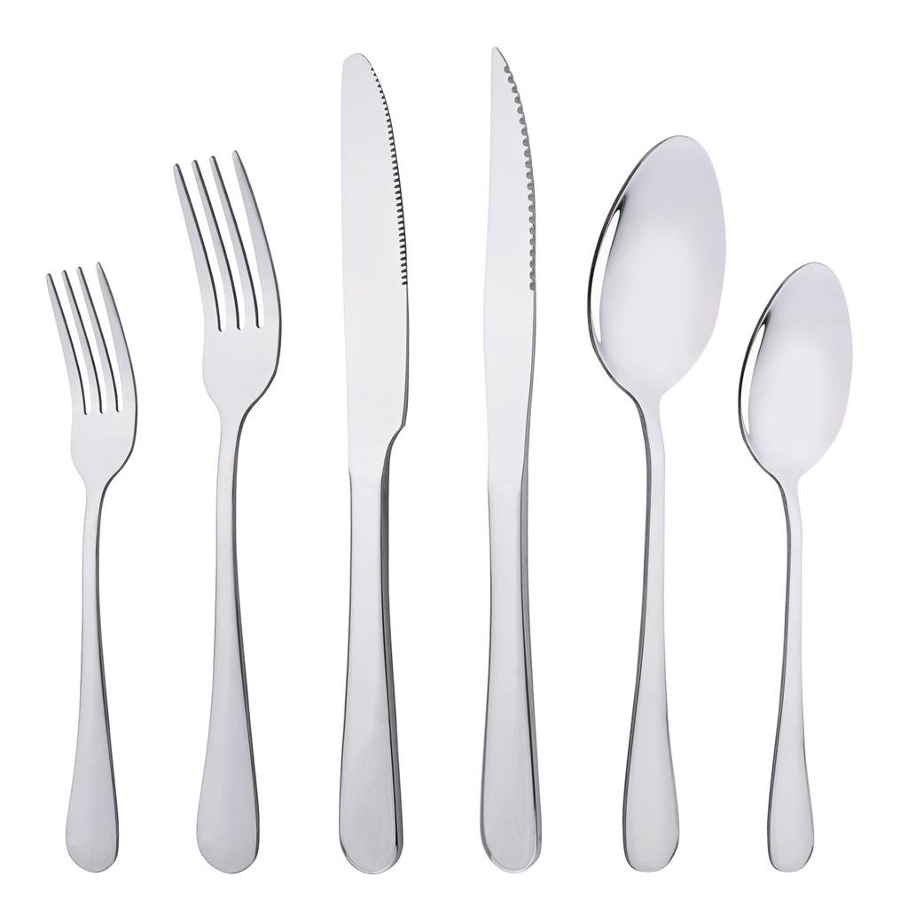 6Pcs Multi-Colors Rainbow Eating Utensil Set Dinnerware Set Cutlery Kit Fork Knife Stainless Steel Silverware Home Tableware Set