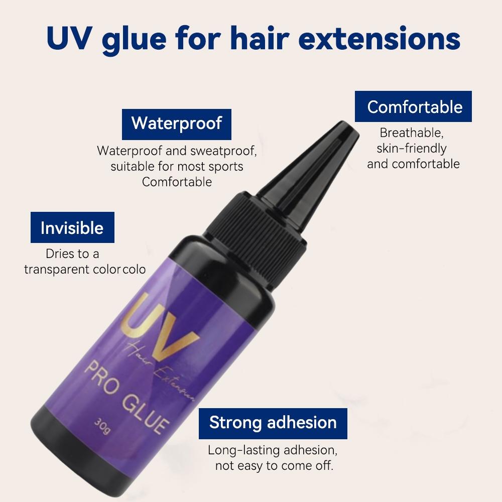 Super Fast Remover UV Hair Extension Tool Kit 30g UV Hair Glue Remover Replacement Accessories for Hair Styling Comb Invisible Hair Extensions