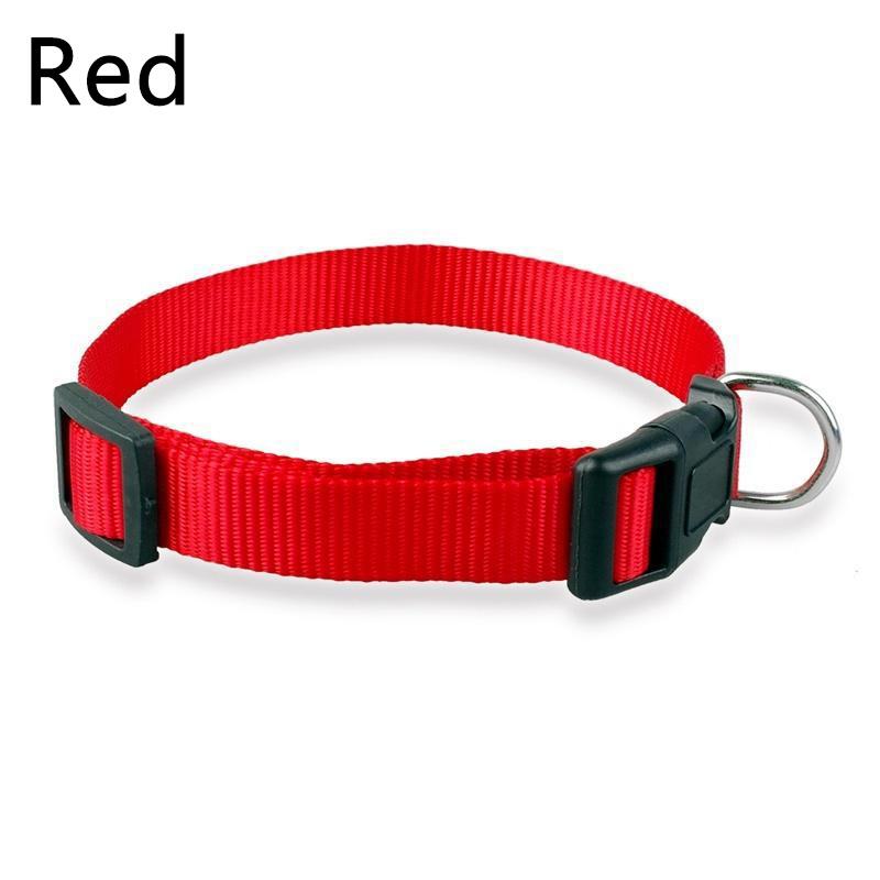 Solid Color Nylon Dog Collar Adjustable Soft Puppy Pet Collar Necklace Pet Supplies