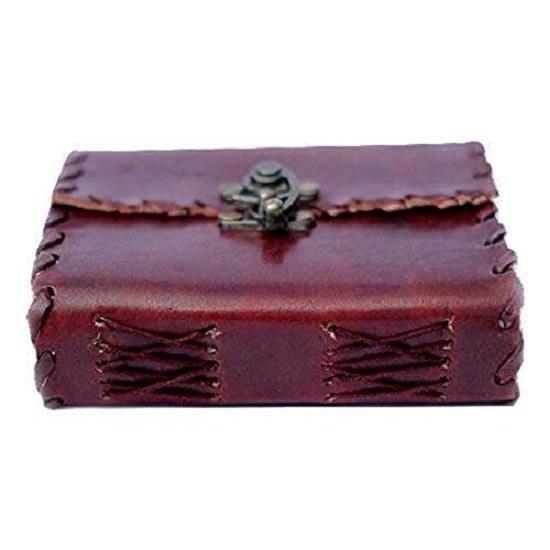 Handmade Leather Journal Diary Vintage Exclusive Handcrafted Paper Plain Leather Diary with Lock for Men & Women Sketchbook Notebook