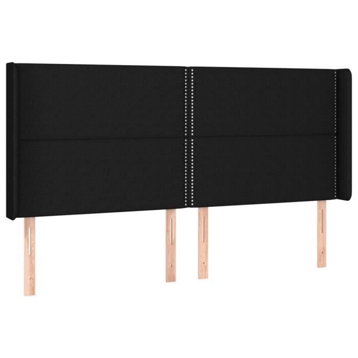 VidaXL Headboard with Ears Black 183x16x118-128 Cm Fabric3119456