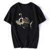Summer Round Neck 3D Funny Fish Skeleton Print Top Fashionable Casual Short Sleeved Men's T-shirts
