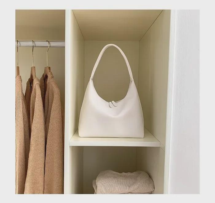 Korean-Style Soft Leather Milk Tea Dumpling Bag: Retro Shoulder & Versatile Handheld Design