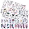 12 Styles Nail Art Water Transfer Sticker English Abstract Image Transfer Slider Decoration