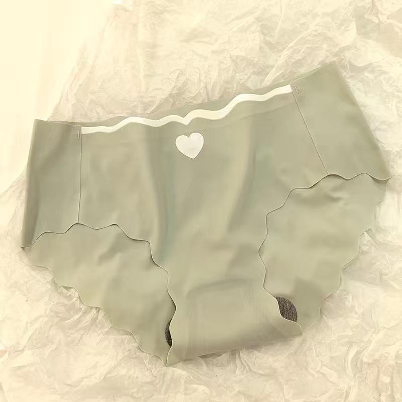 Seamless Mid-Waist Ice Silk Breathable Briefs for Women