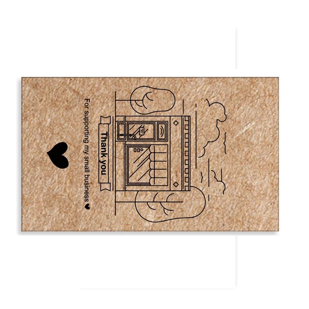 30Pcs Greeting Tags Thank You For Your Order Kraft Paper Card Shop Gift Crafts Decoration Card Wedding Small Business Invitation