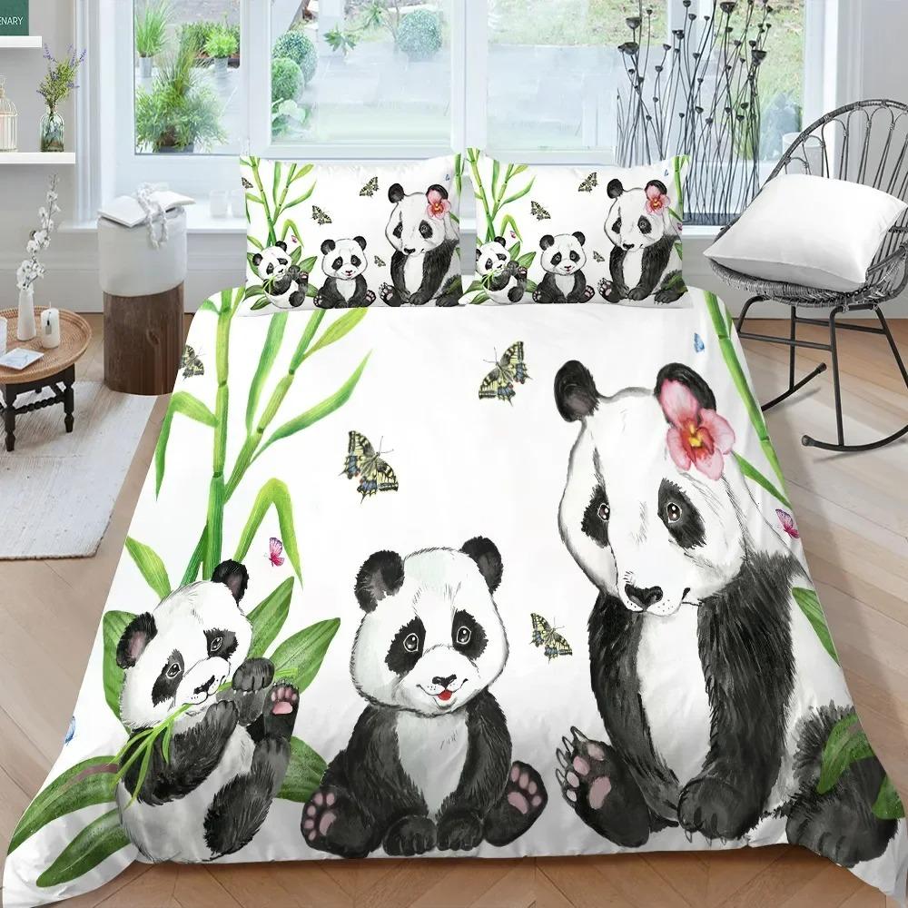Panda Bear Bedding Sets Animal Duvet Cover Twin Full Single Size and Pillowcase Home Textile 3D Print Bedclothes for Kids Child