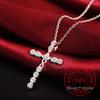 New Arrival Fashion Cross Necklace Accessories Ture 100% 925 Sterling Silver Crystal CZ Pendants Necklace for Women Fine Jewelry