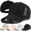 Baseball Cap Hat Metal Ring Cross Spring Summer Autumn Punk Hip Hop Rock Adjustable Unisex Men Women Outdoor Casual Cotton